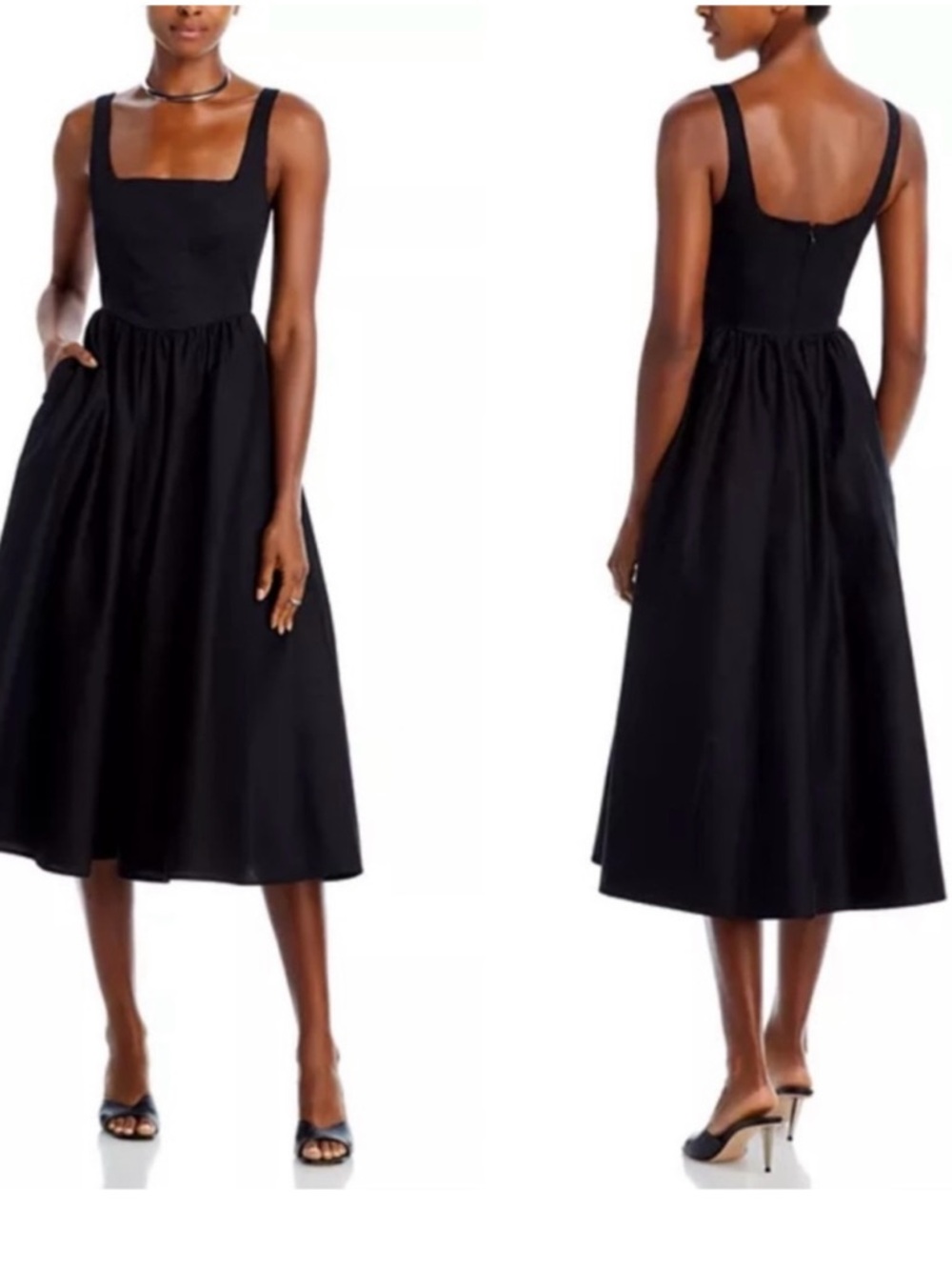 Wayf Black Maxi Dress with Scoop Neck